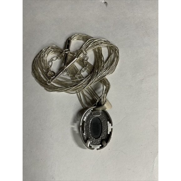 Sterling Southwestern Channel Inlay Pendant with Chain in top condition - Picture 5 of 6